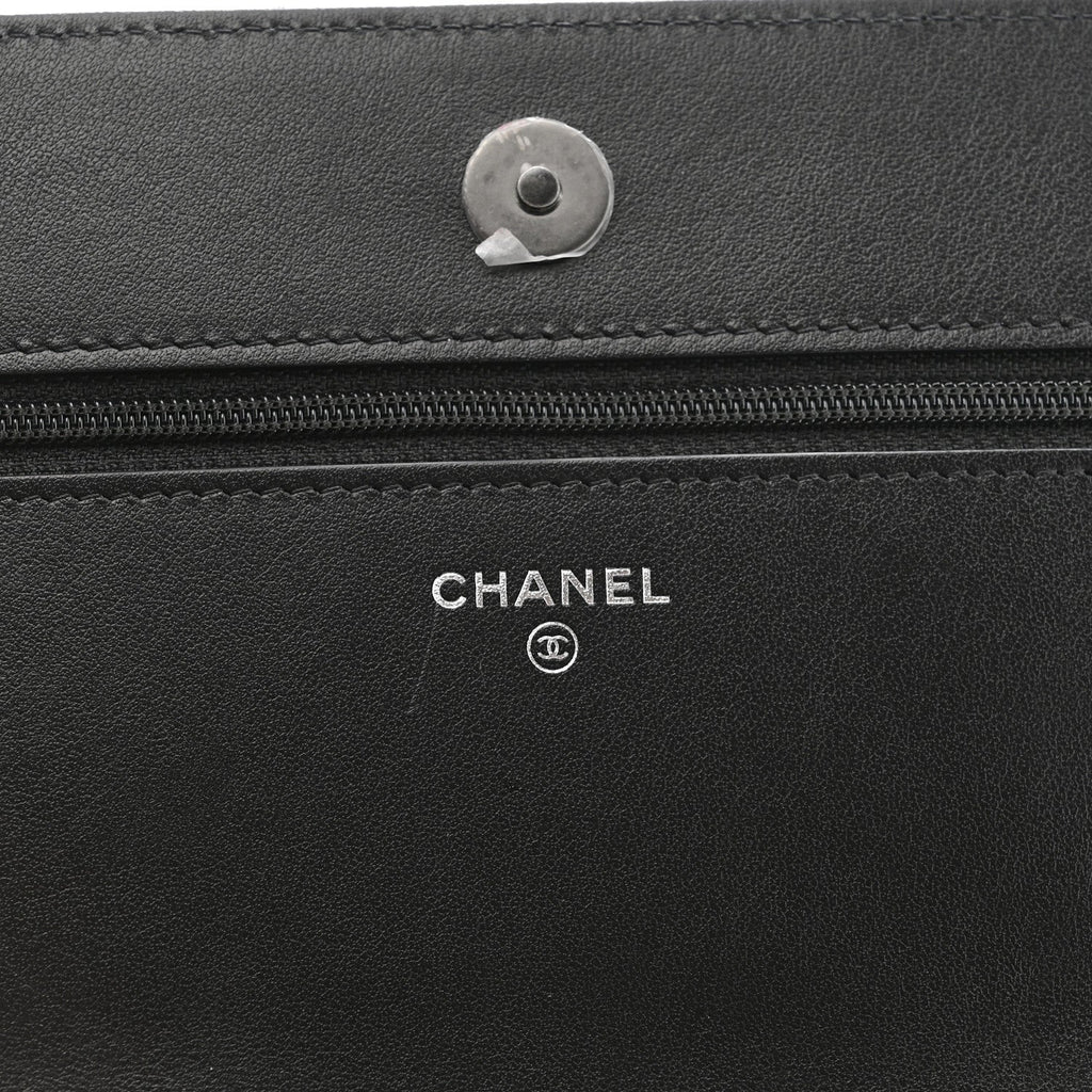 Caviar Quilted Boy Wallet On Chain WOC Black