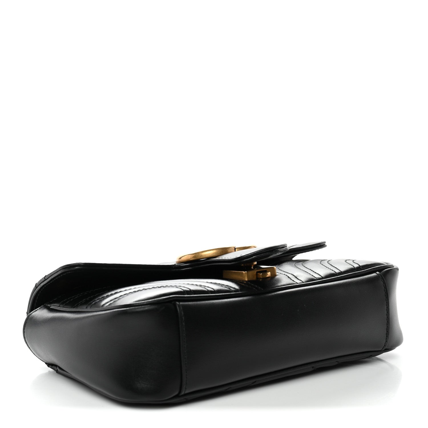 Calfskin Matelasse Mini GG Marmont Shoulder Bag Black