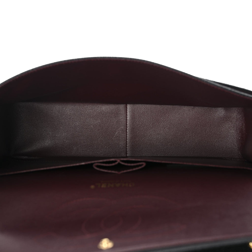 Caviar Quilted Jumbo Double Flap Black