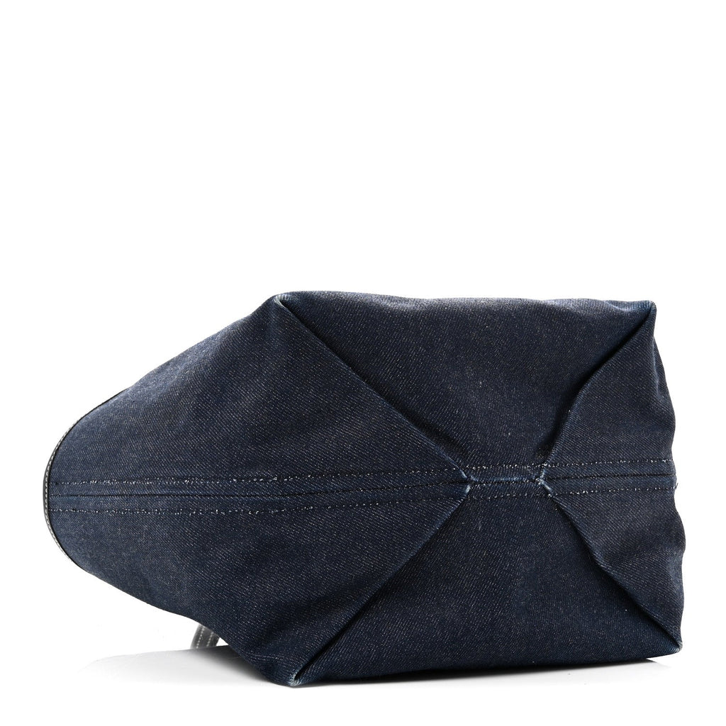GG Supreme Monogram Denim Small Totissima Reversible Tote Beige Blue