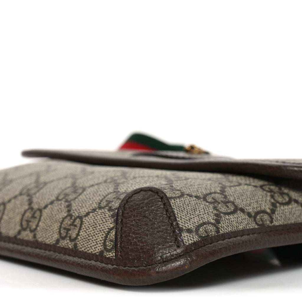 GG Supreme Monogram Neo Vintage Web Belt Bag Brown