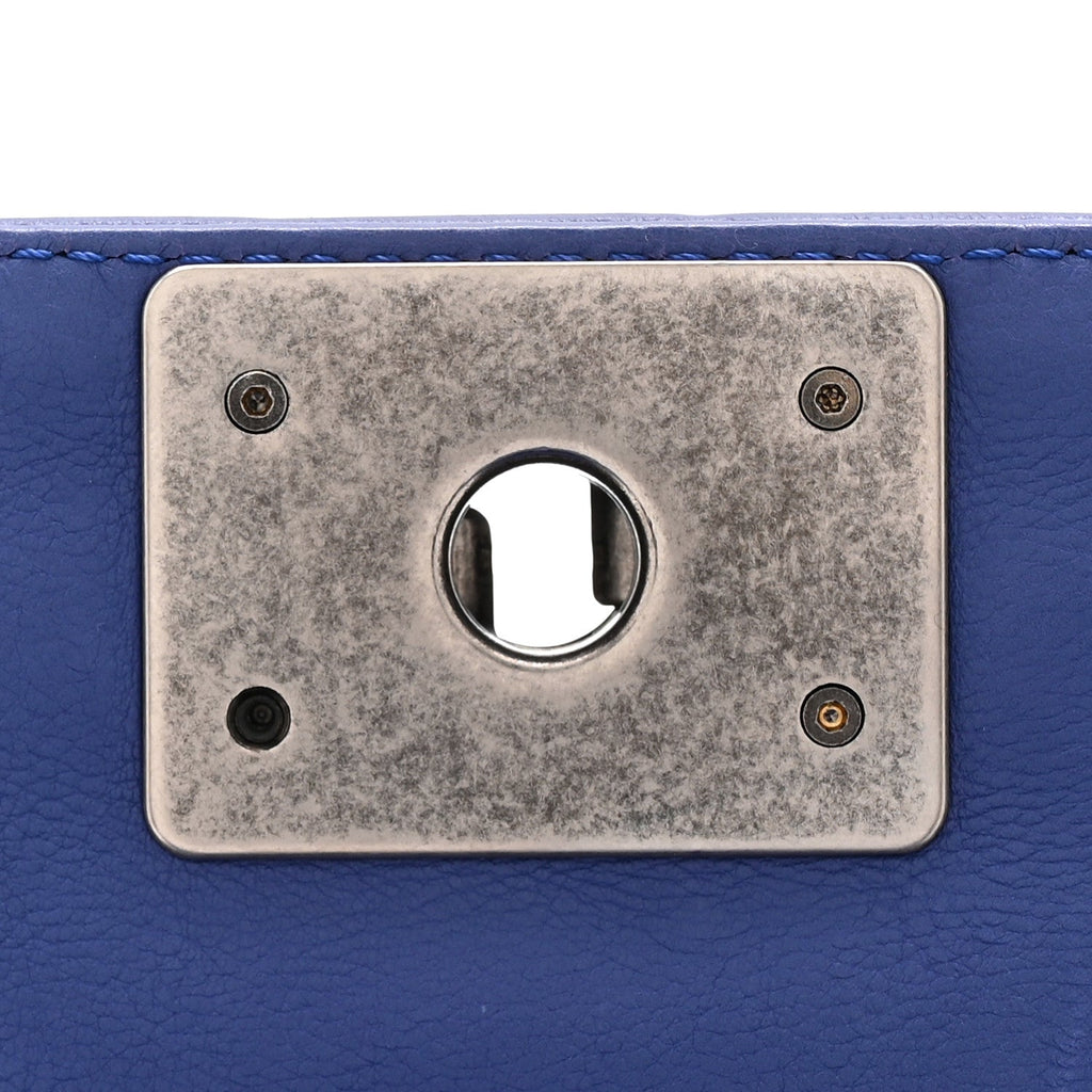 Calfskin Quilted Medium Boy Flap Blue