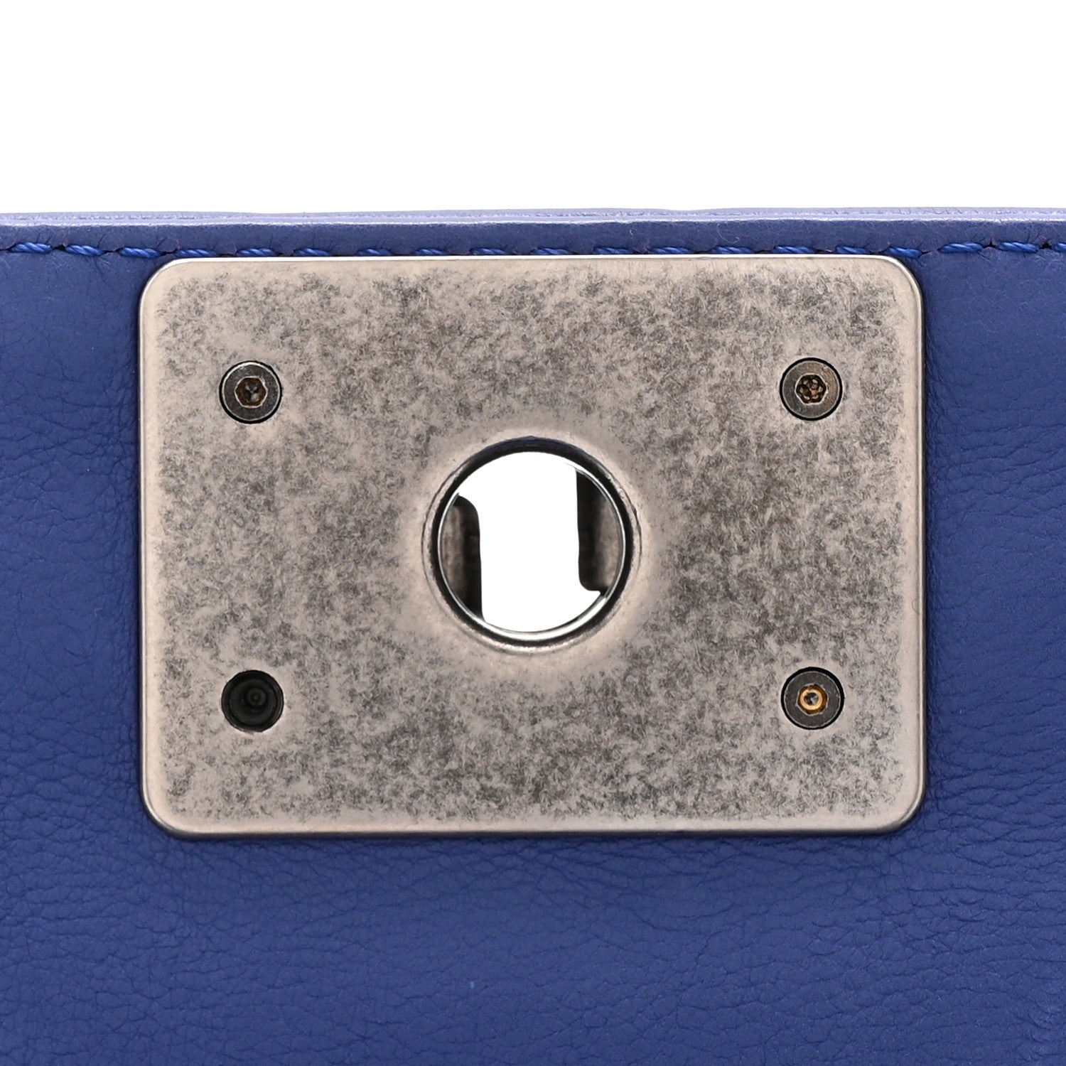Calfskin Quilted Medium Boy Flap Blue