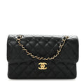 Caviar Quilted Small Double Flap Black