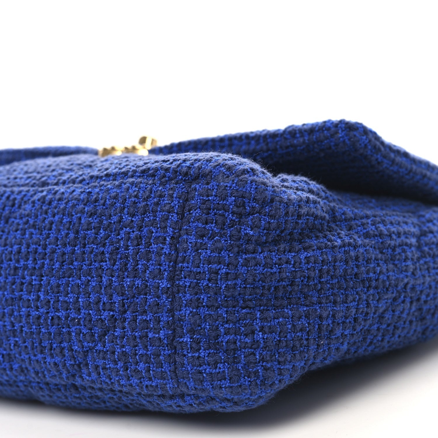 Tweed Quilted Large Chanel 19 Flap Blue