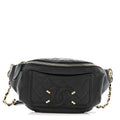 Caviar Quilted Filigree Waist Bag Black