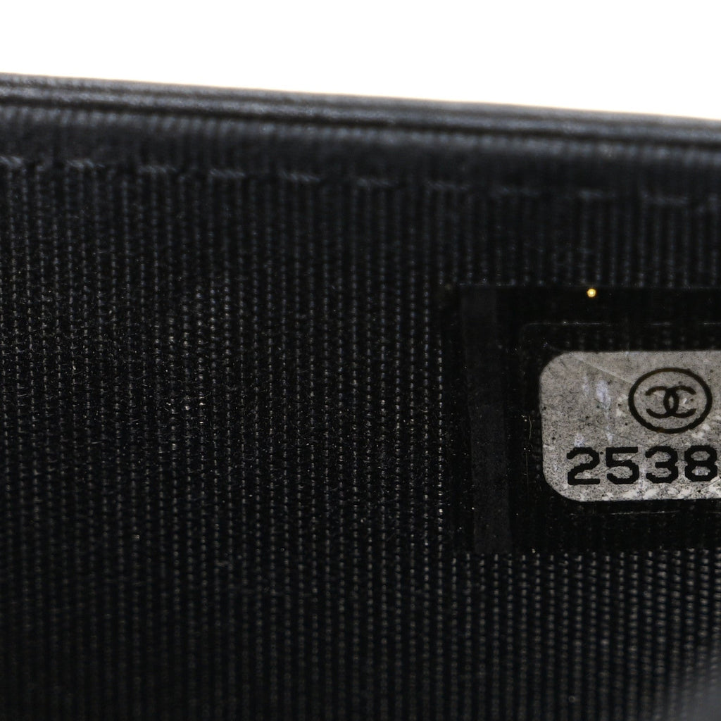 Lambskin Camellia Studded Wallet on Chain WOC Black