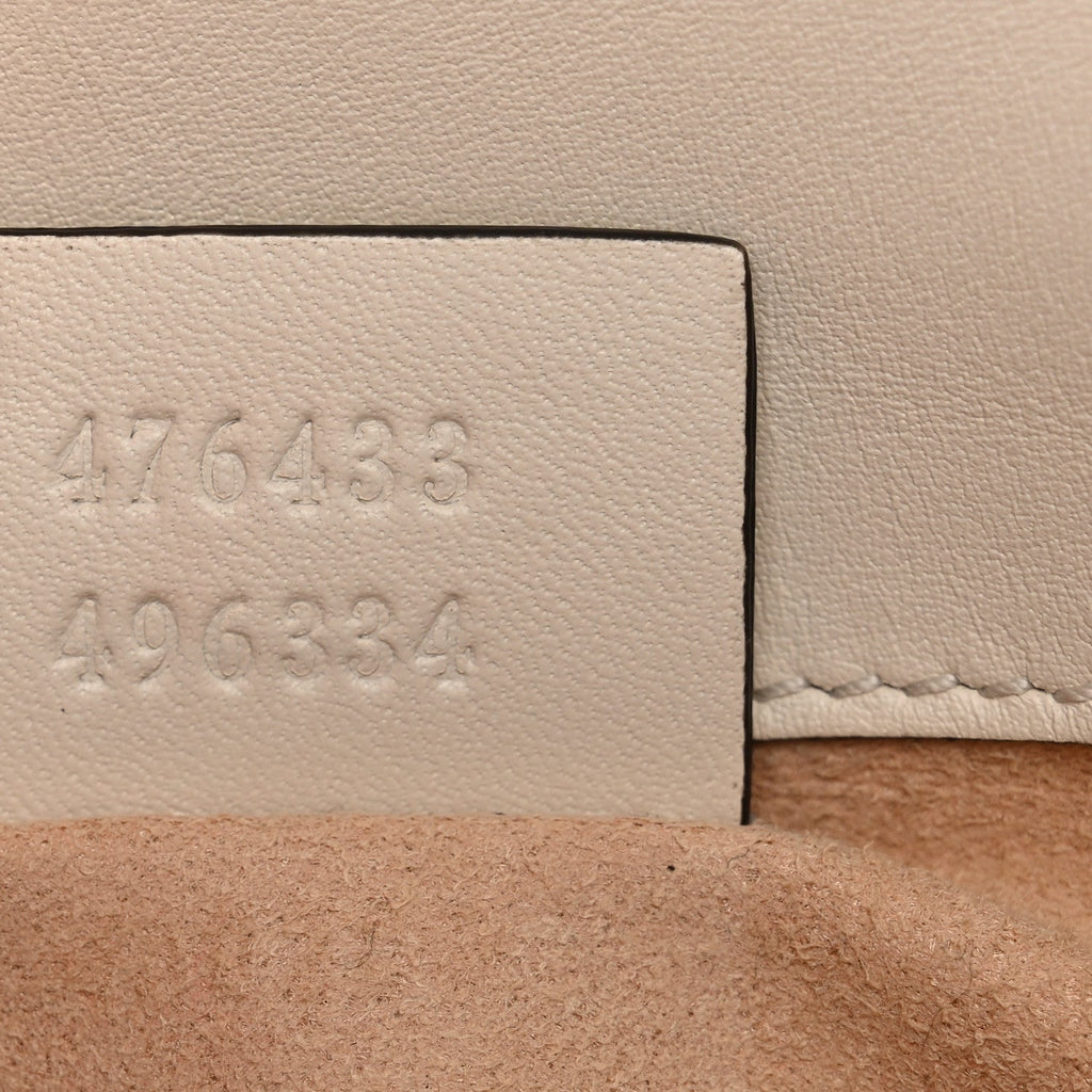 Calfskin Matelasse Super Mini GG Marmont Shoulder Bag White