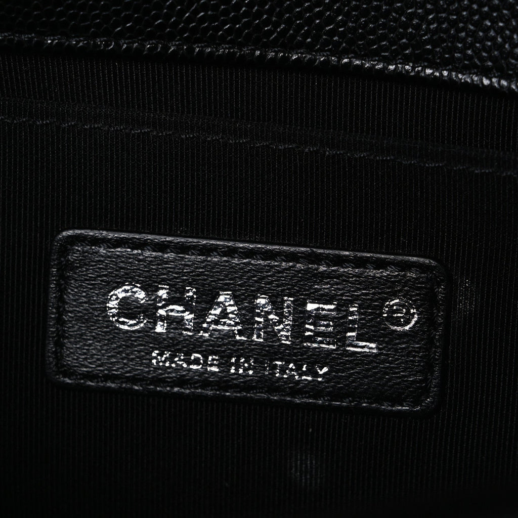 Caviar Quilted Small Boy Flap Black