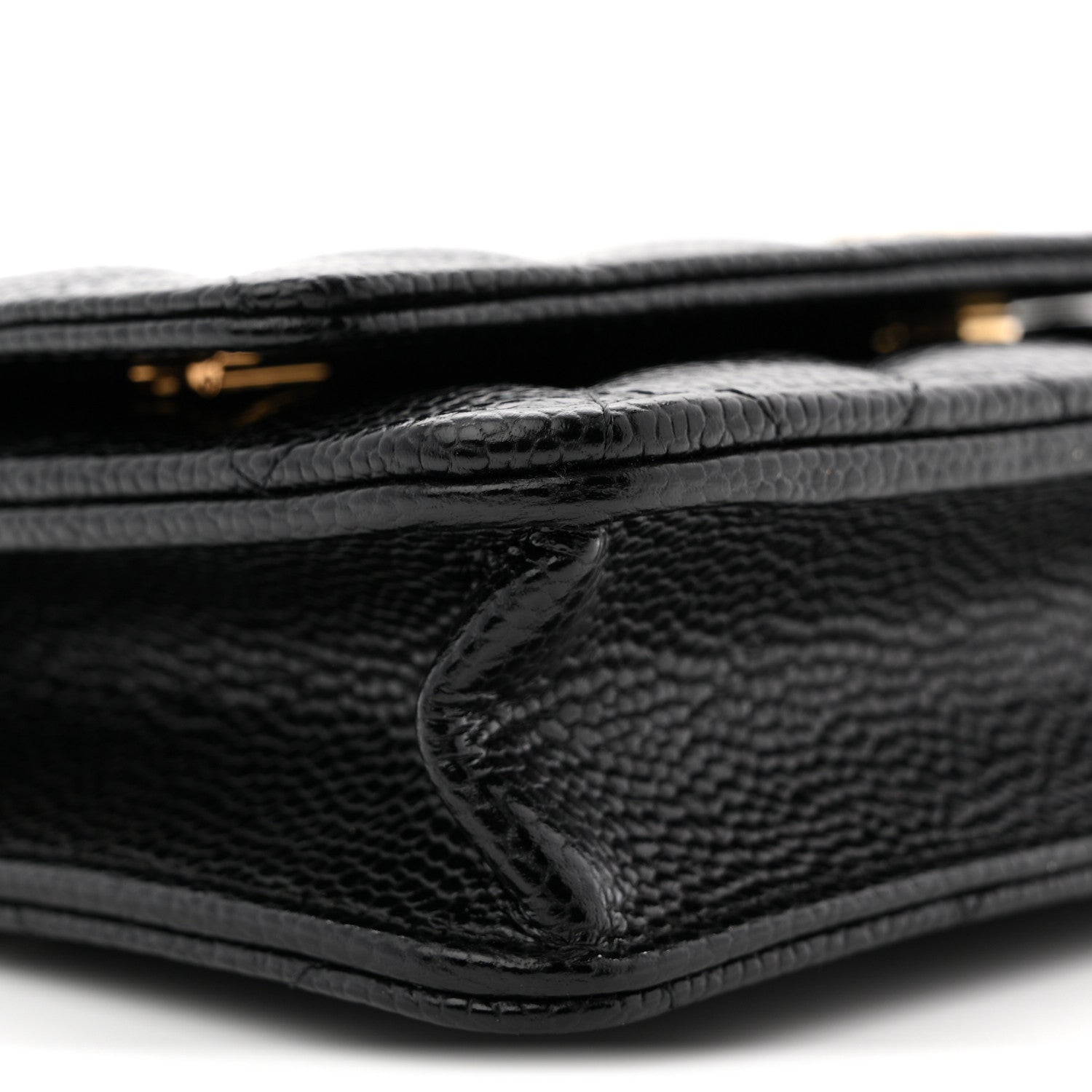 Caviar Quilted Wallet on Chain WOC Black