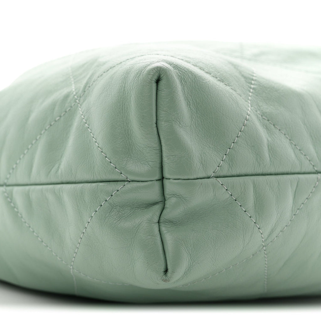 Shiny Calfskin Quilted Small Chanel 22 Light Green