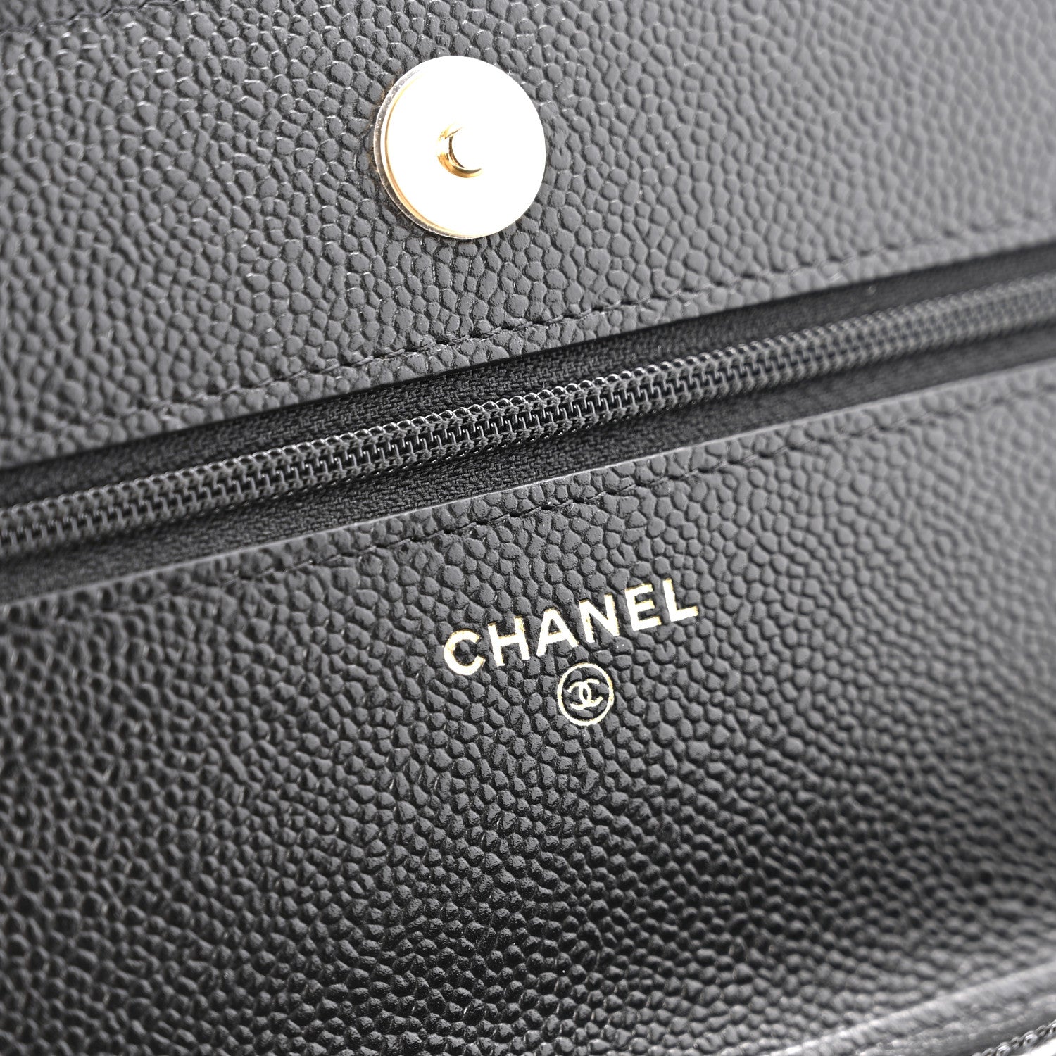 Caviar Quilted Miss Coco Wallet On Chain WOC Black