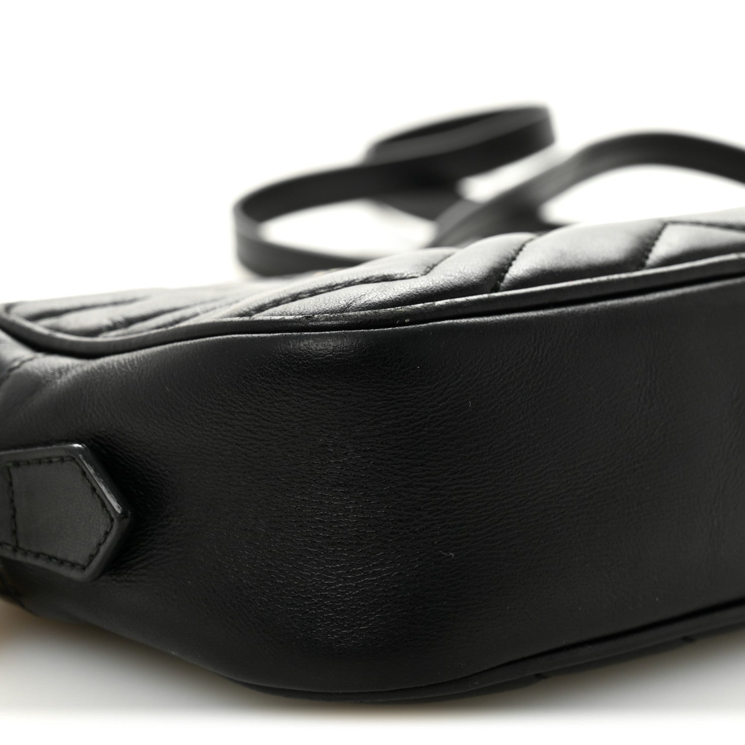 Calfskin Matelasse Mini GG Marmont Chain Shoulder Bag Black