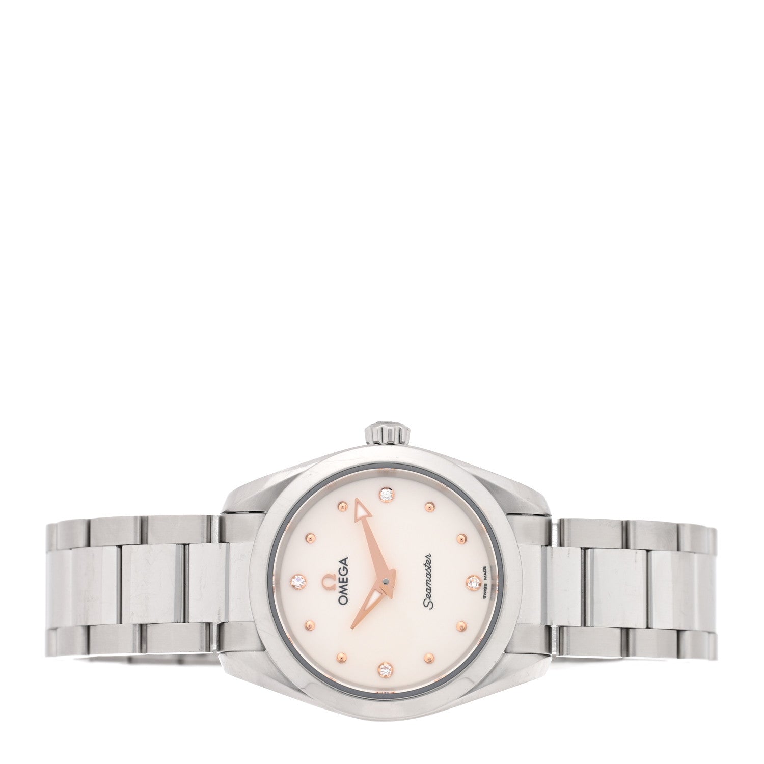 Stainless Steel Diamond 28mm Seamaster Aqua Terra Quartz Watch Silver 220.10.28.60.54.001