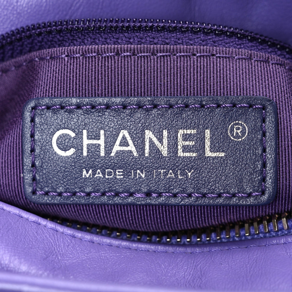 Aged Calfskin Quilted Small Gabrielle Hobo Purple
