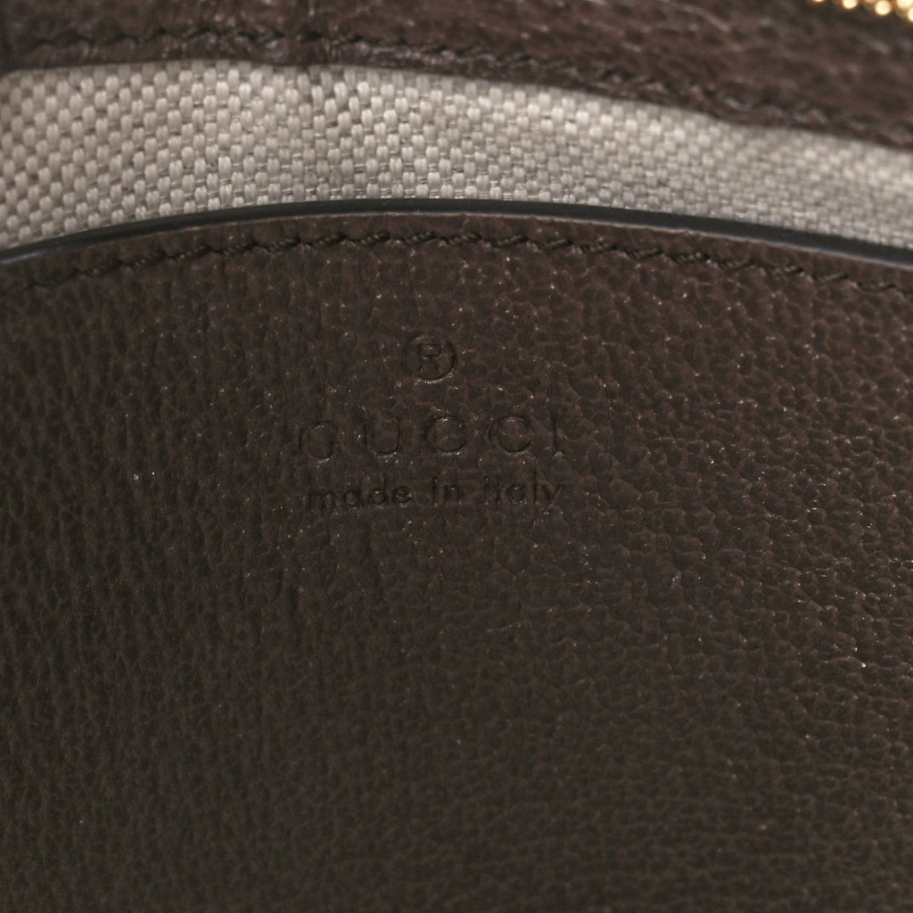 GG Supreme Monogram Textured Dollar Calfskin Web Small Ophidia GG Handbag Beige Ebony New Acero