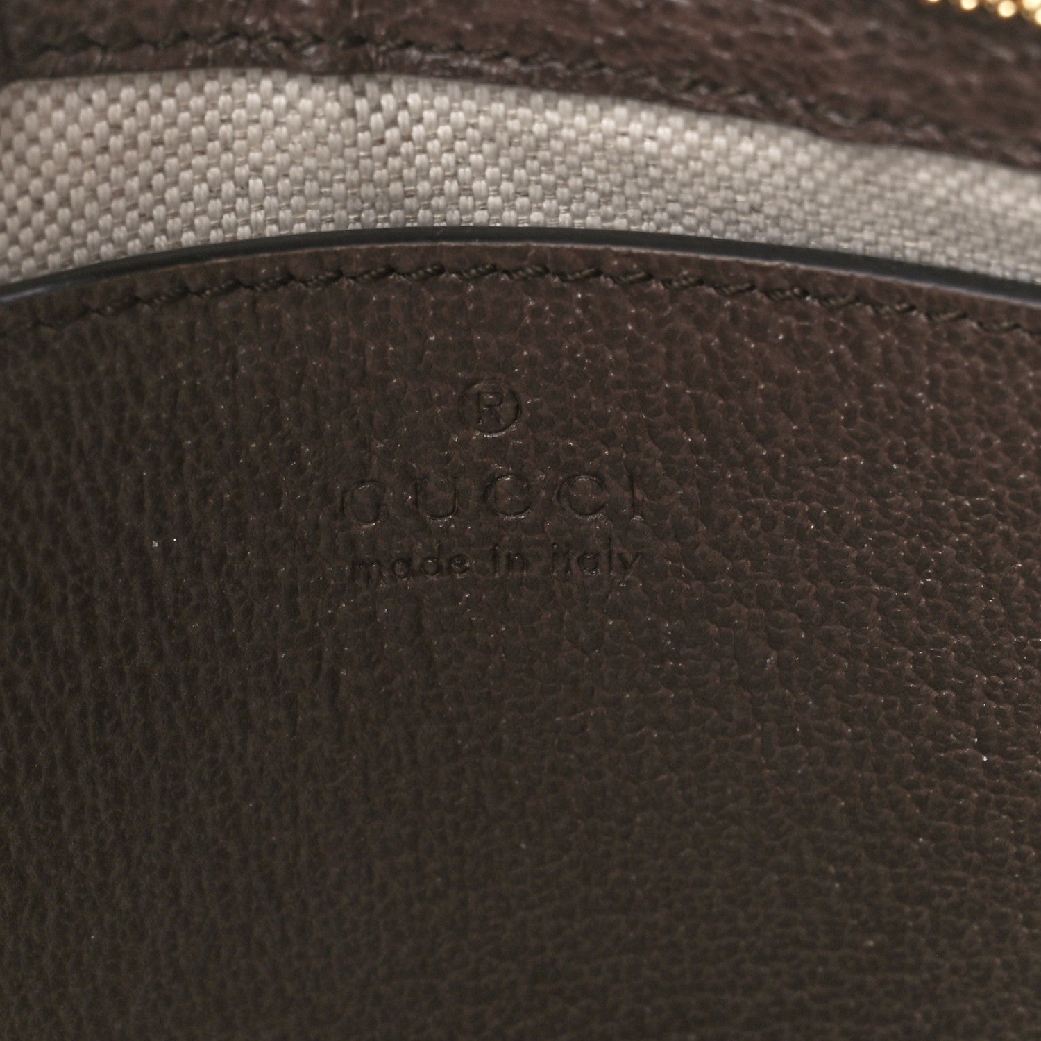 GG Supreme Monogram Textured Dollar Calfskin Web Small Ophidia GG Handbag Beige Ebony New Acero