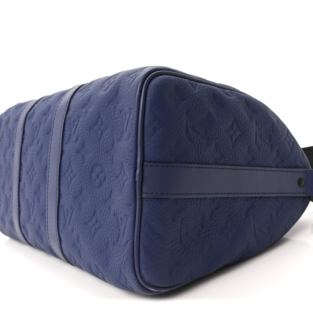 Monogram Taurillon Keepall Bandouliere 35 Blue