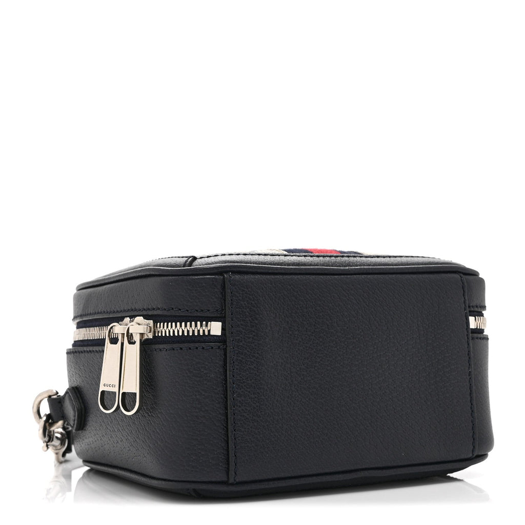 GG Supreme Monogram Mini Ophidia Top Handle Square Shoulder Bag Beige Blue