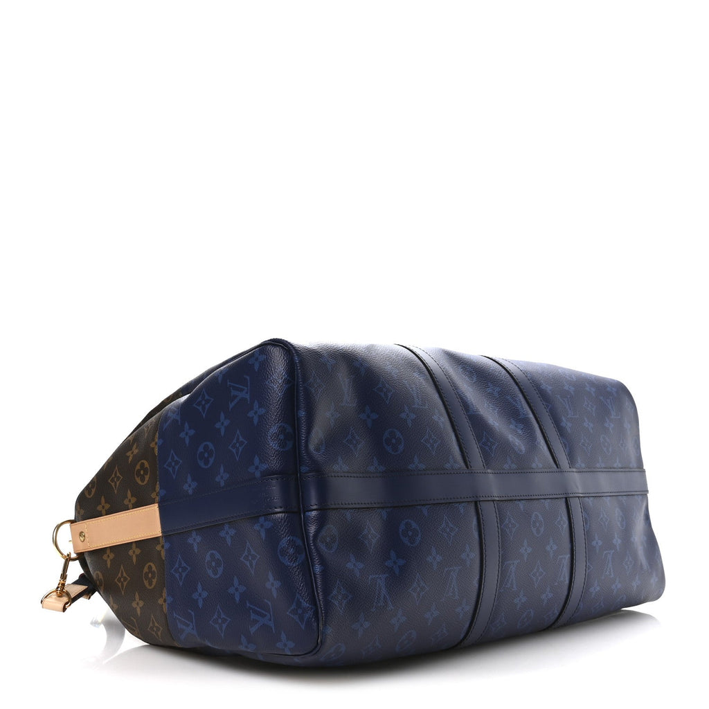 Monogram Split Keepall Bandouliere 50 Pacific Blue