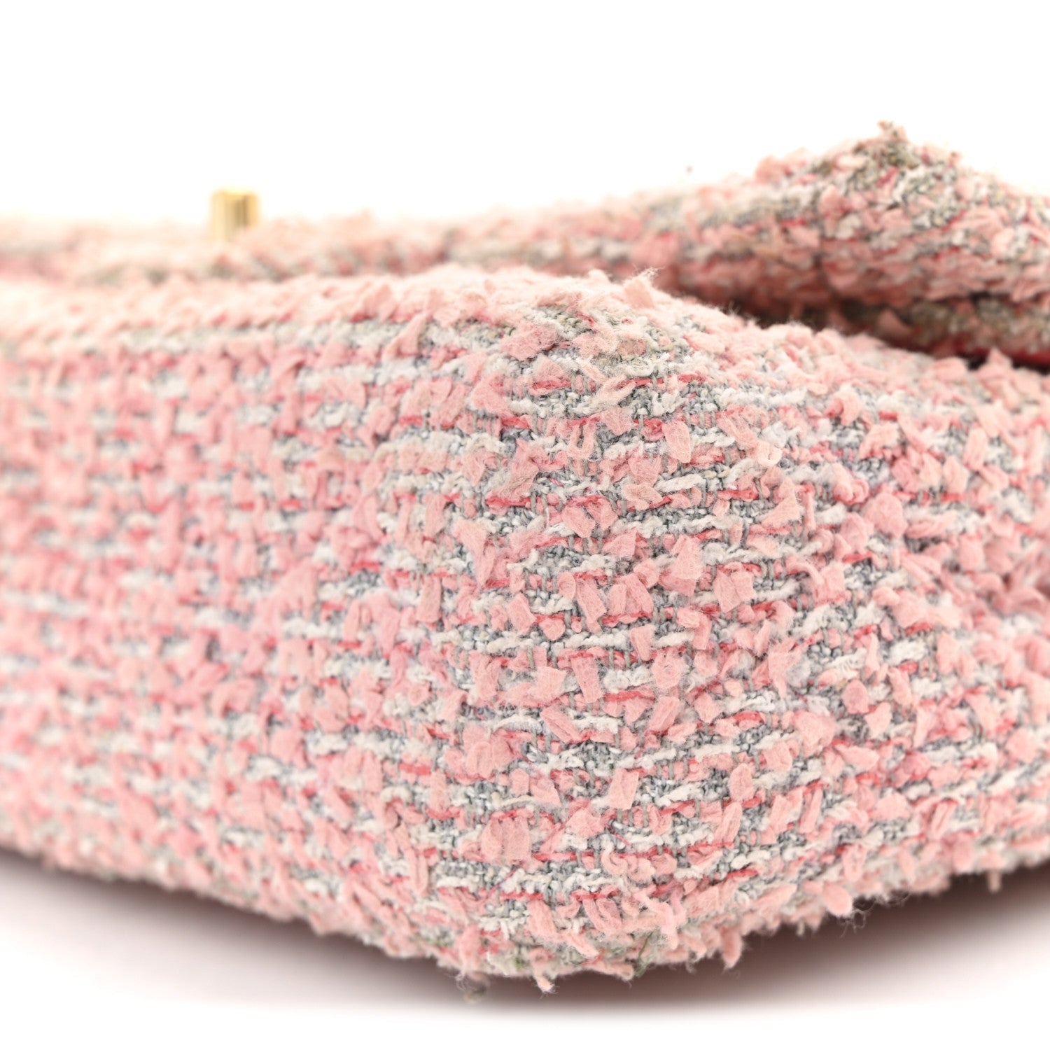 Tweed Medium Double Flap Pink