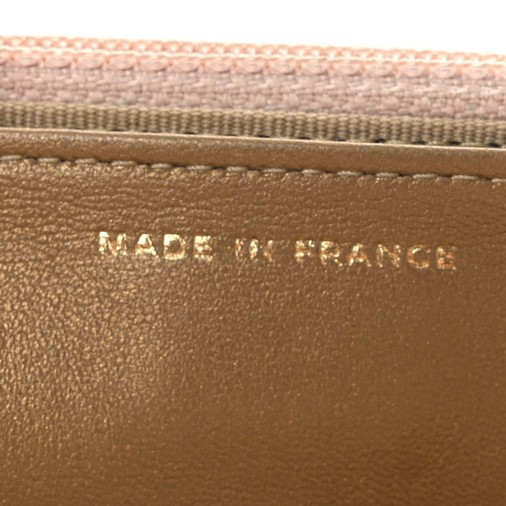 Lambskin Quilted CC Pearl Crush Wallet on Chain WOC Light Pink
