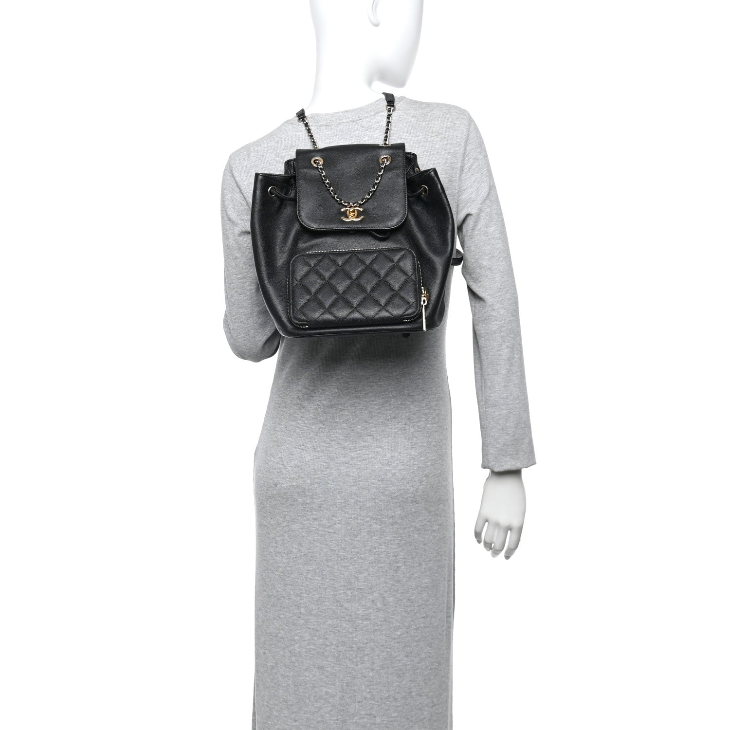 Caviar Quilted Business Affinity Backpack Black