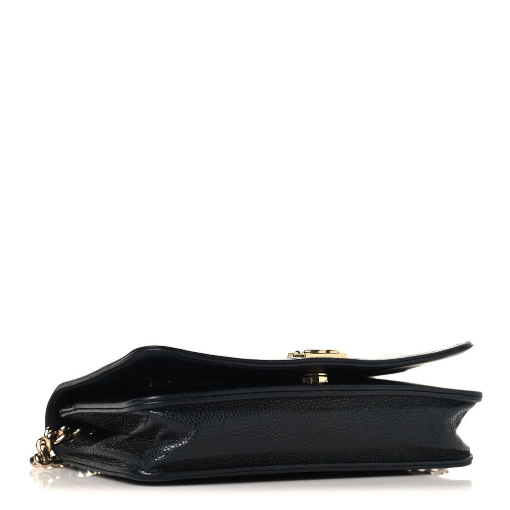Caviar Quilted Boy Wallet On Chain WOC Black