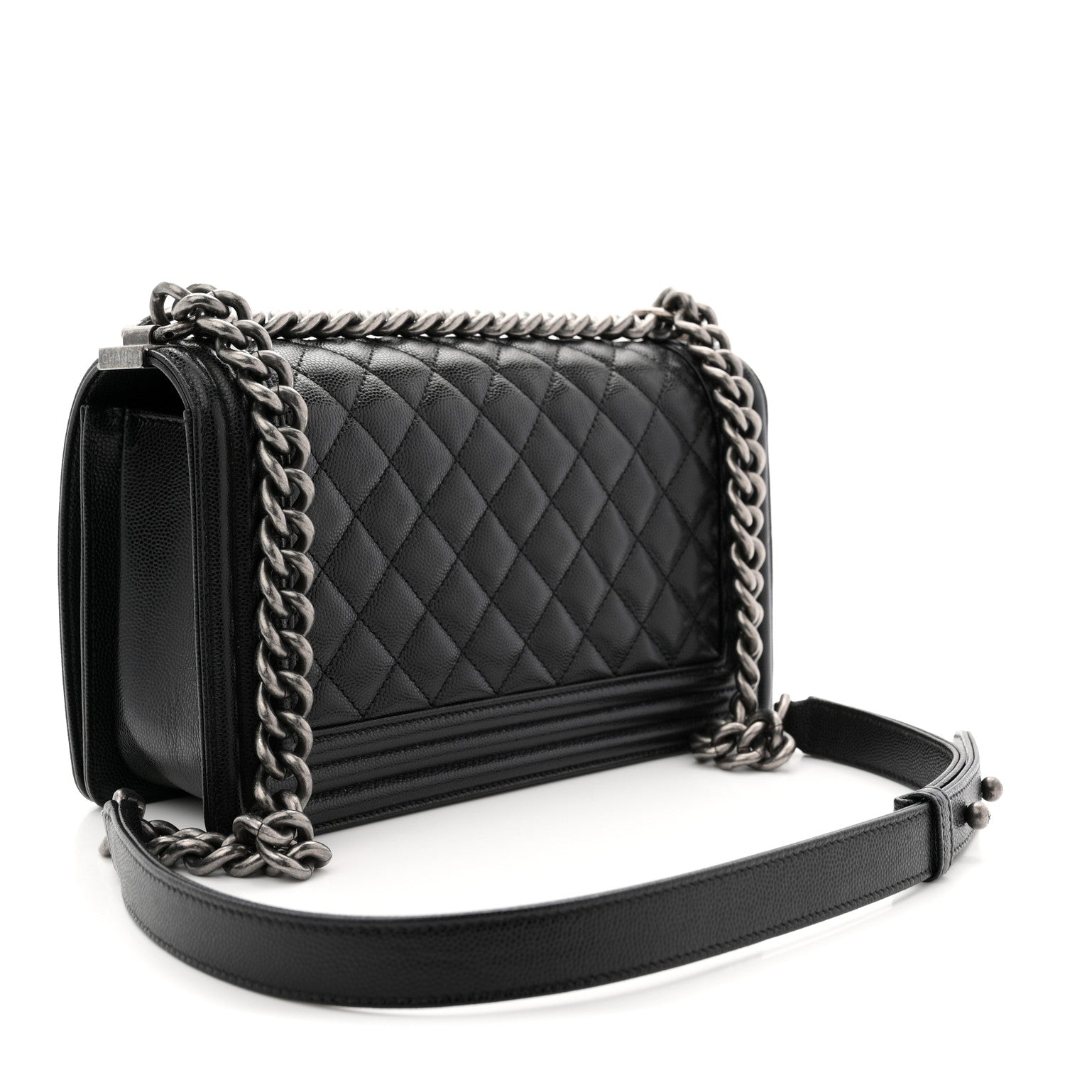Caviar Quilted Medium Boy Flap Black