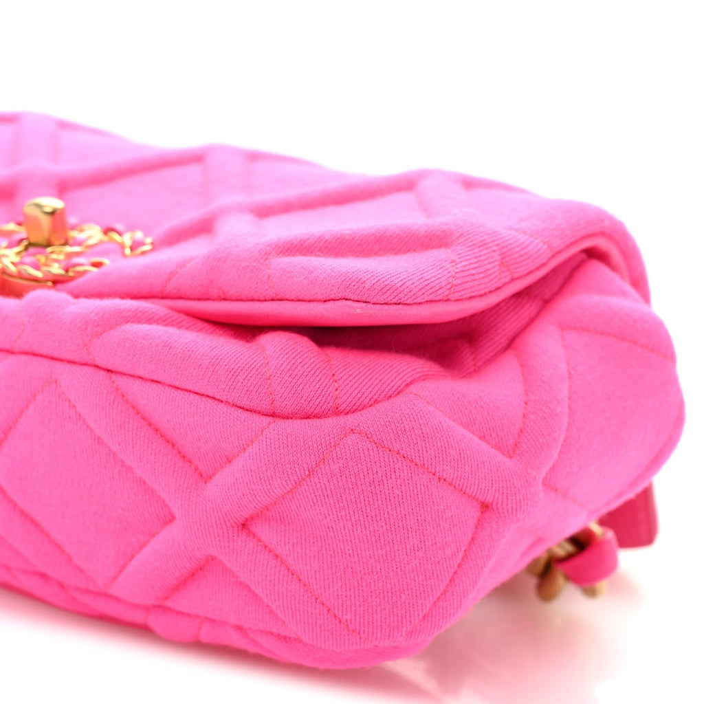 Jersey Quilted Chanel 19 Waist Bag Pink