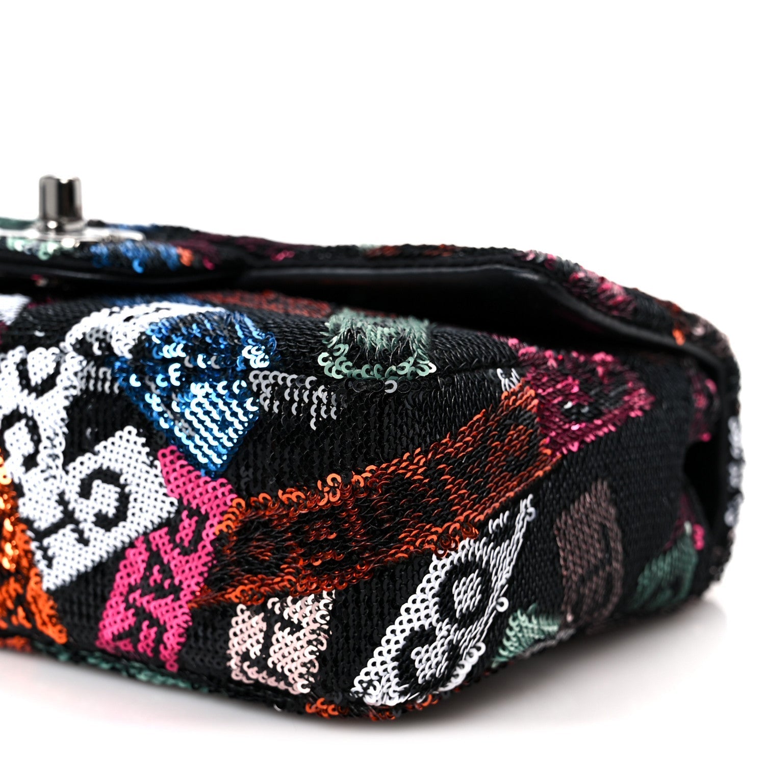 Sequin Logo Small Flap Ruthenium Multicolor