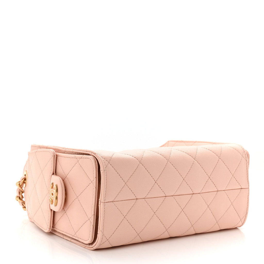 Caviar Quilted Mini Chanel 25 Handbag Light Pink