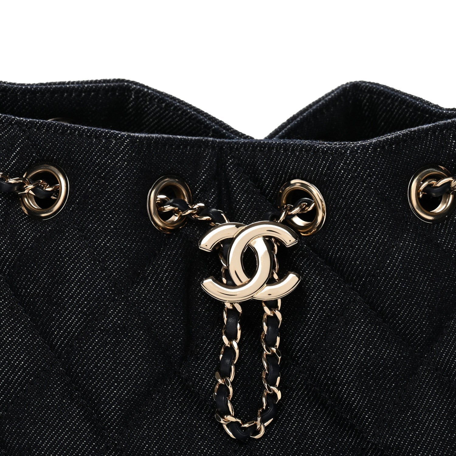 Denim Quilted Mini Chanel 25 Handbag Dark Blue