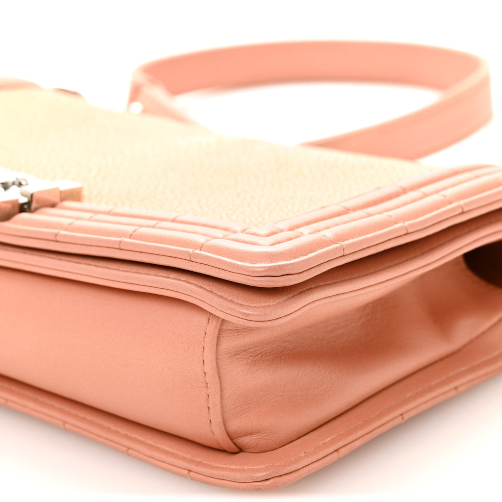 Galuchat Stingray Medium Boy Flap Pink