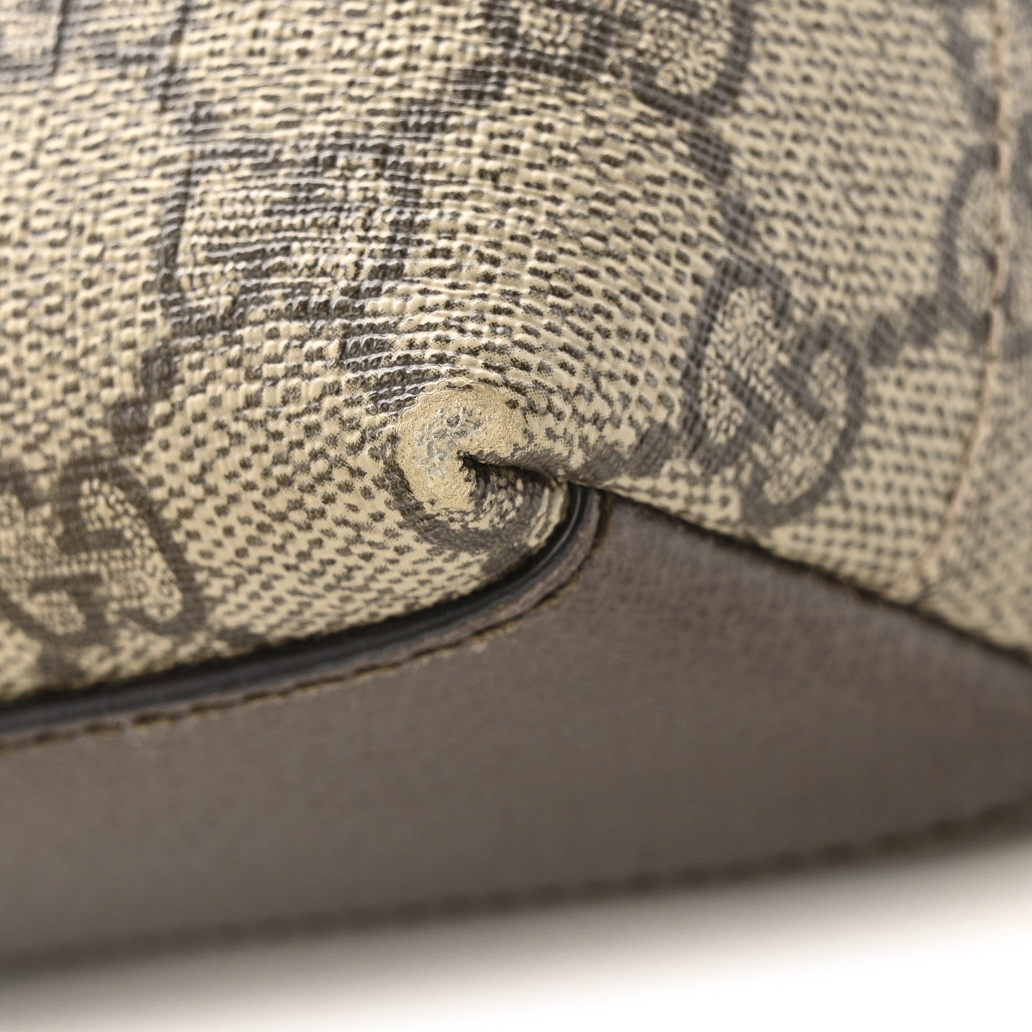 GG Supreme Monogram Textured Dollar Calfskin Web Small Ophidia Dome Shoulder Bag Beige Ebony New Acero