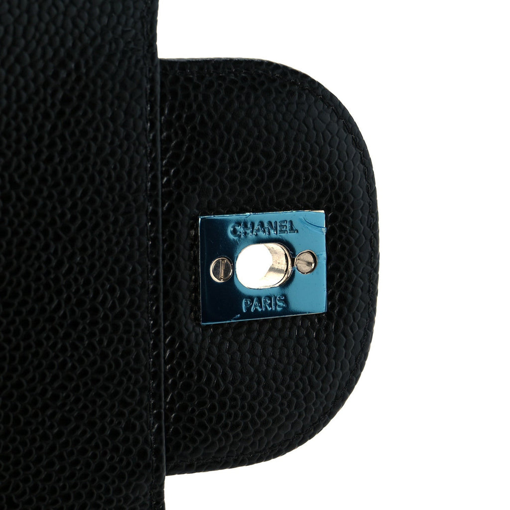 Caviar Quilted Jumbo Double Flap Black