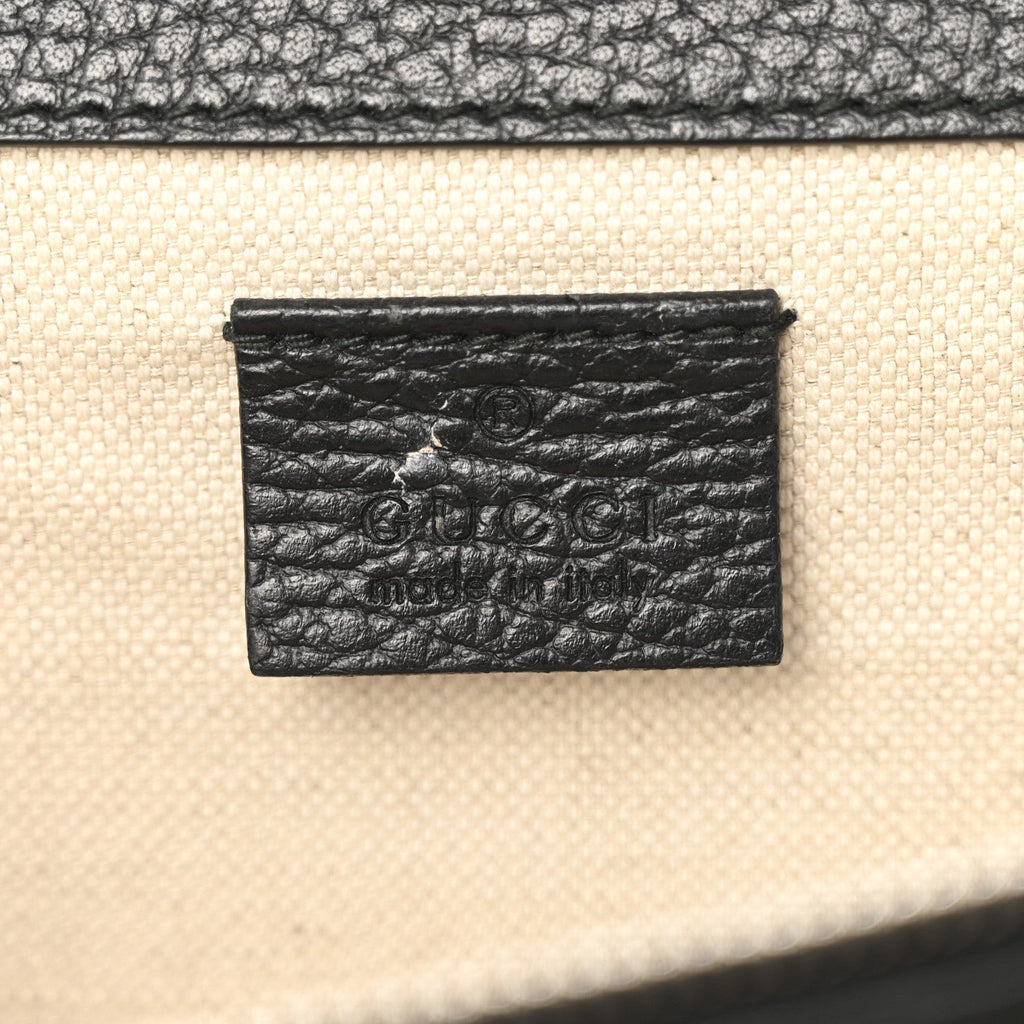 Pebbled Calfskin Small Dionysus Shoulder Bag Black
