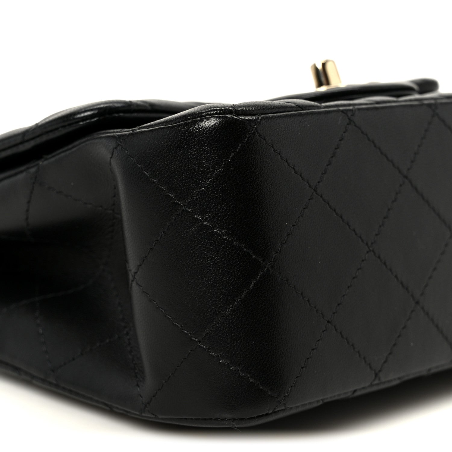Lambskin Quilted Mini Square Flap Black