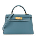 Epsom Mini Kelly Sellier 20 New Blue Jean