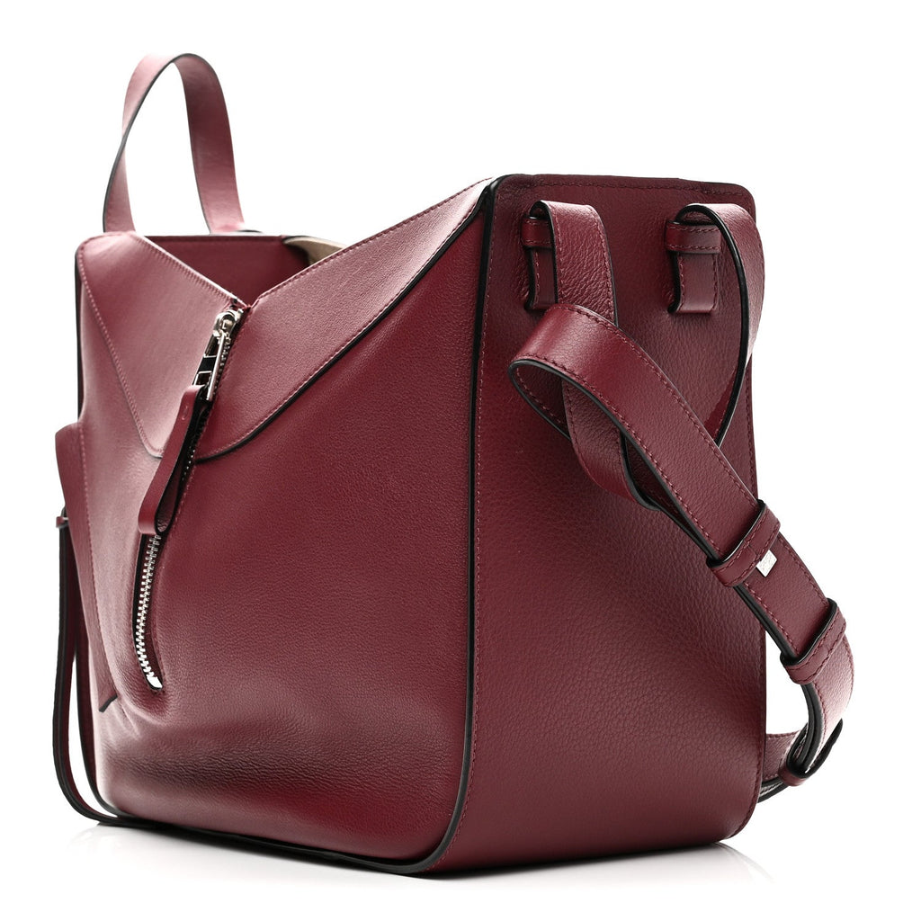 Calfskin Small Hammock Shoulder Bag Dark Red