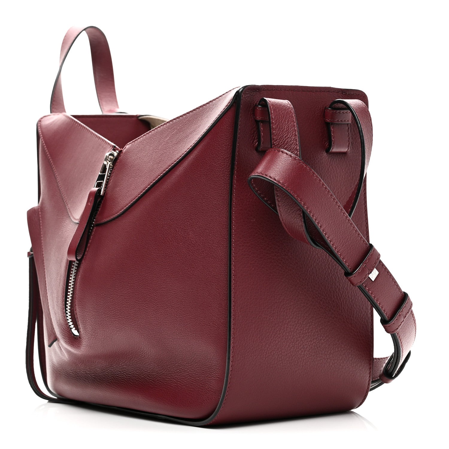 Calfskin Small Hammock Shoulder Bag Dark Red