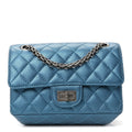 Metallic Sheepskin Quilted 2.55 Reissue Mini Flap Blue
