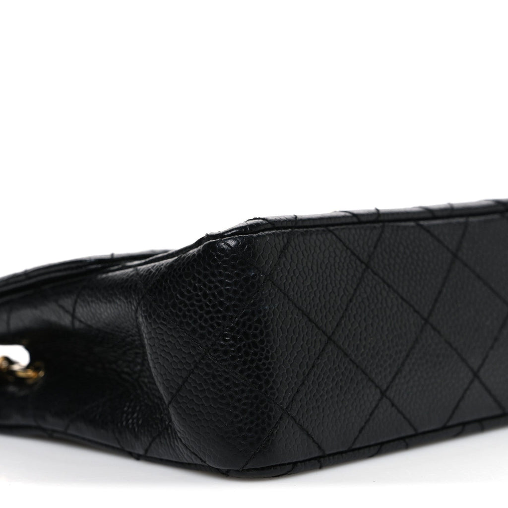 Caviar Quilted Mini Square Flap Black