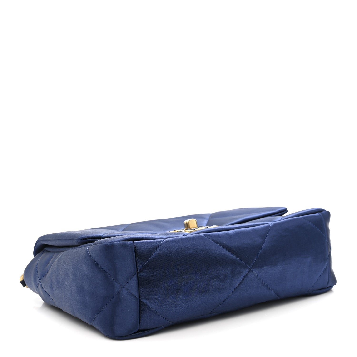 Satin Quilted Medium Chanel 19 Flap Blue