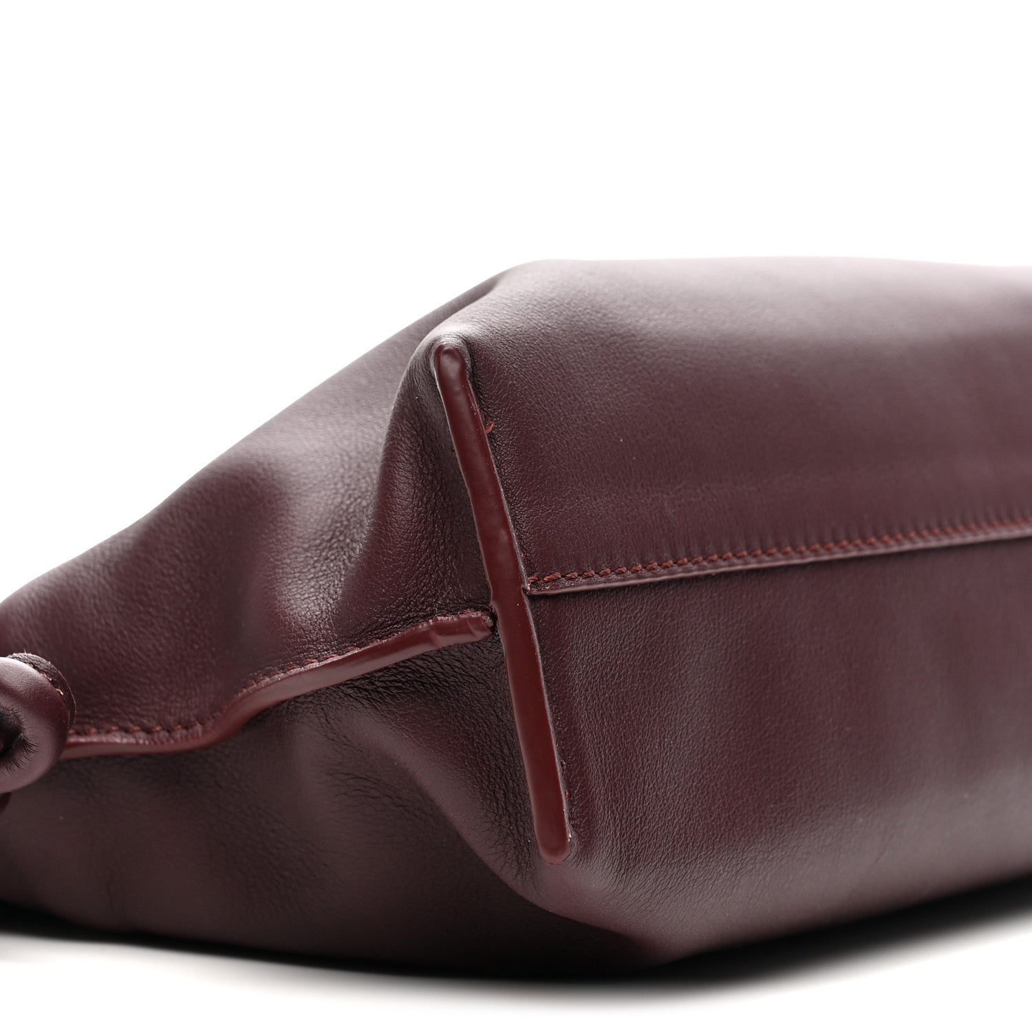 Calfskin Mini Flamenco Knot Clutch Dark Burgundy