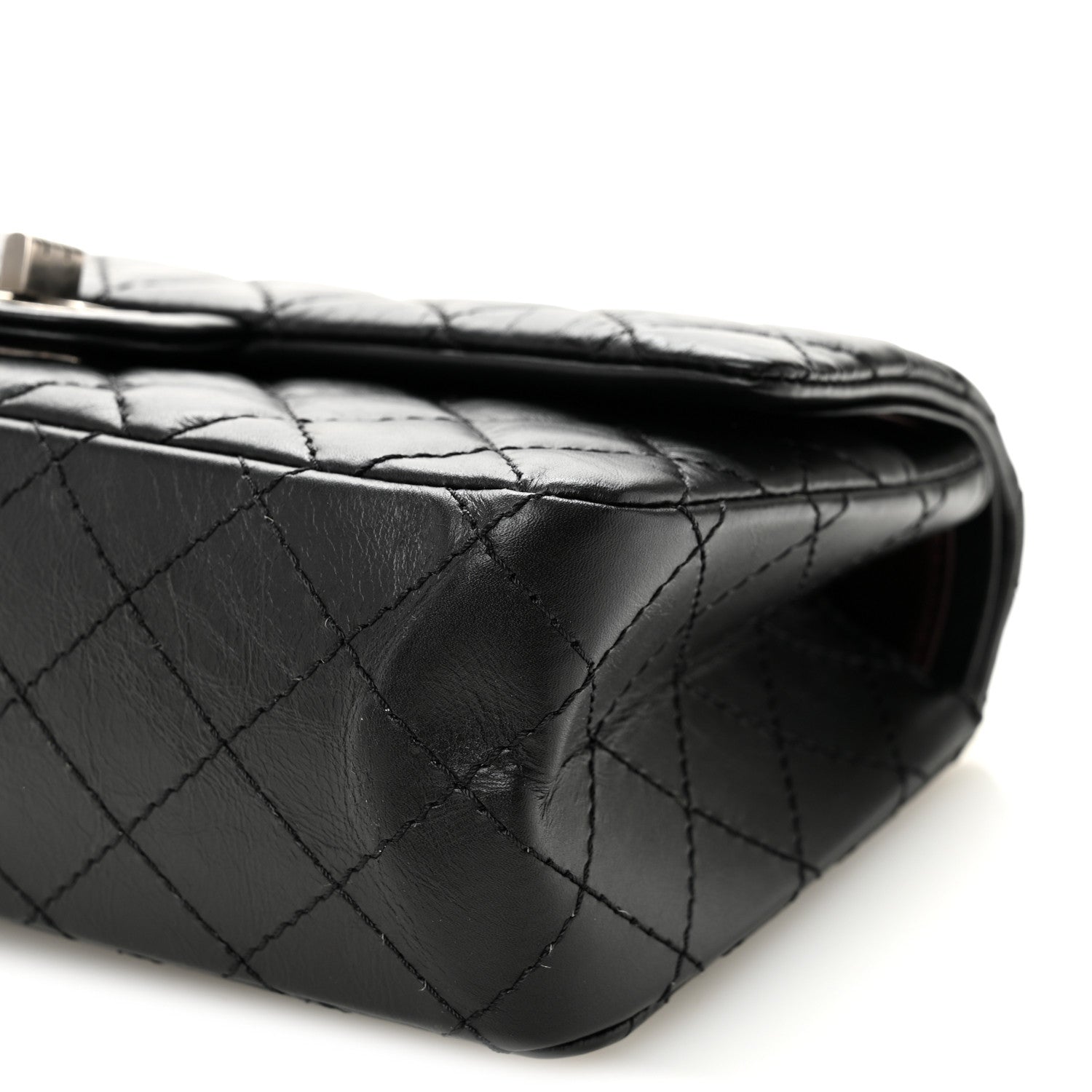 Aged Calfskin Quilted 2.55 Reissue 225 Flap Black