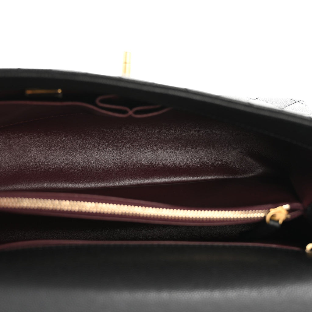 Caviar Quilted Small Coco Chain Handle Flap Black