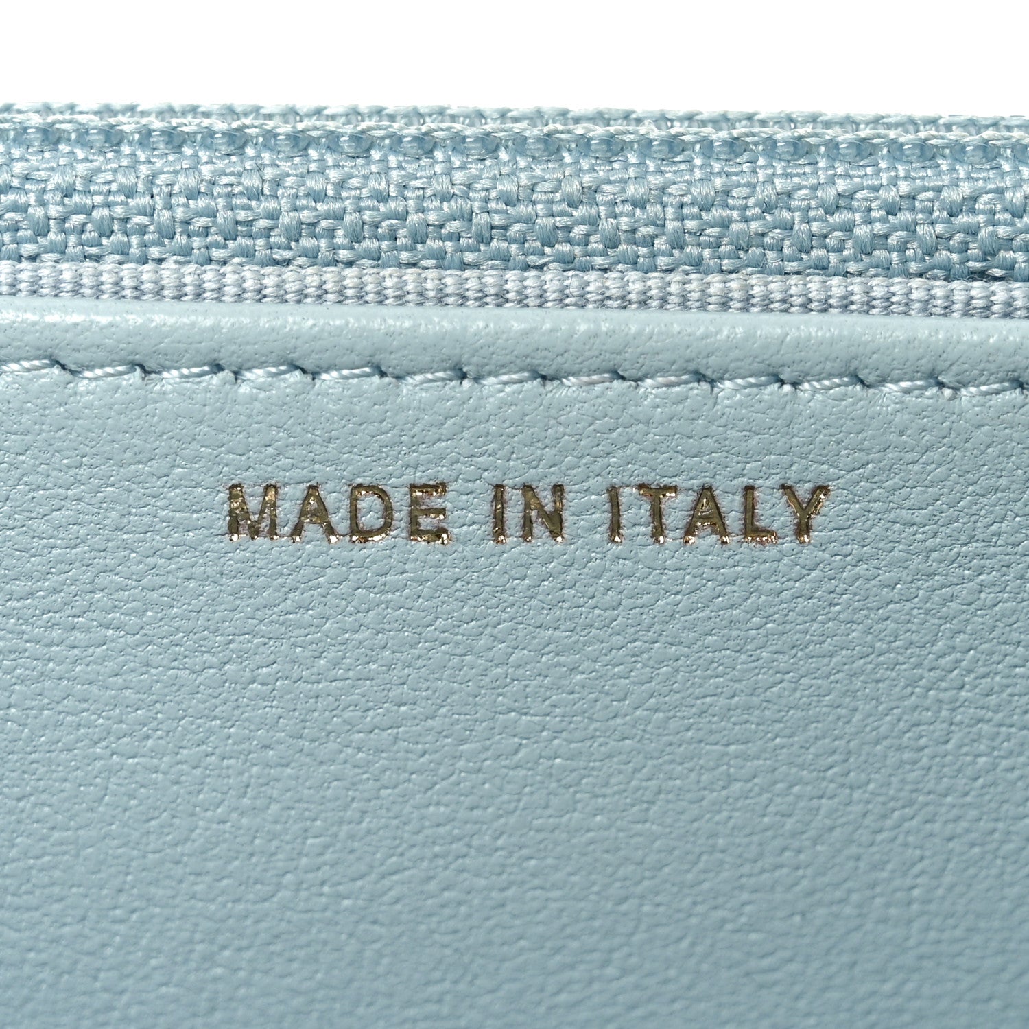 Lambskin Quilted Trendy CC Wallet On Chain WOC Light Blue