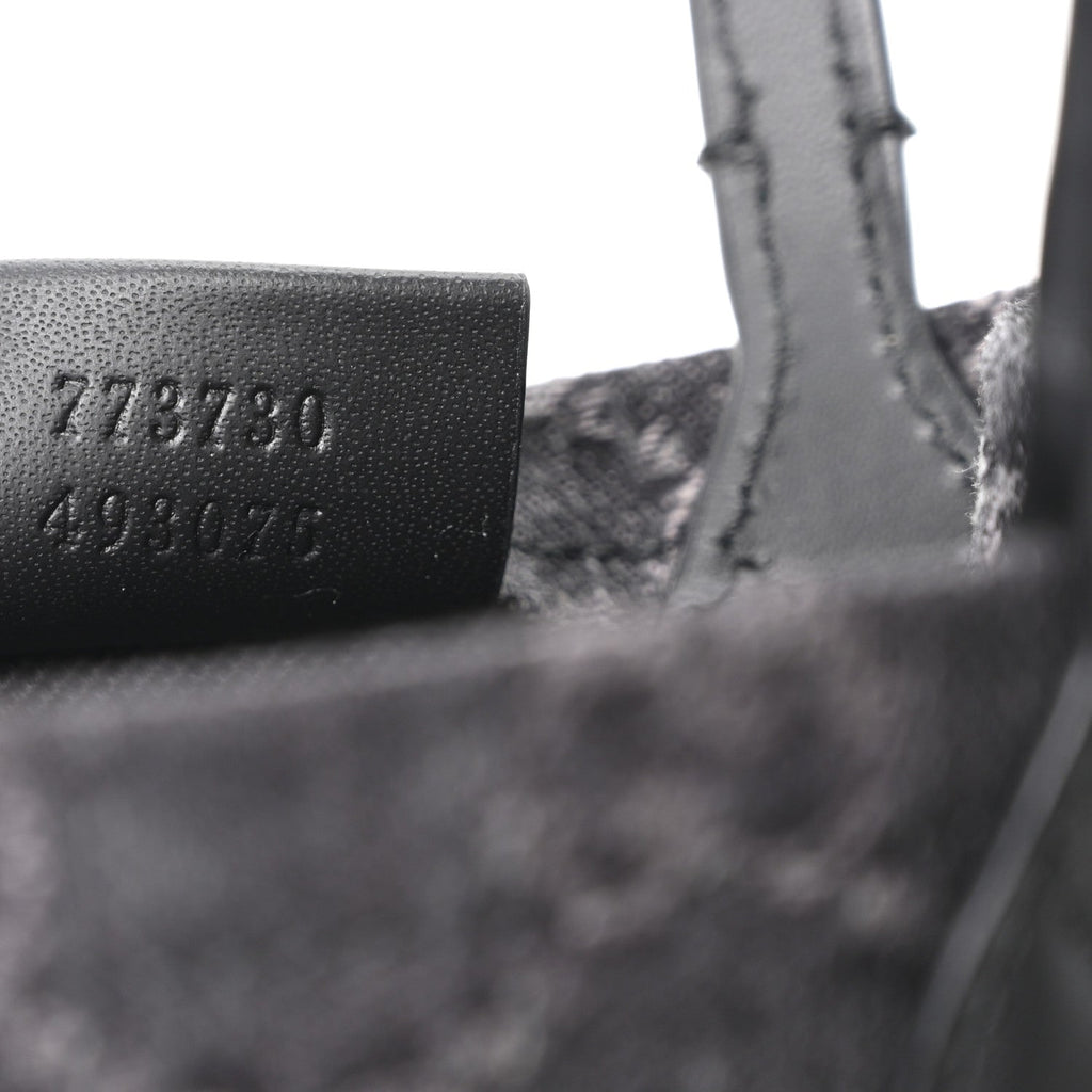 Denim GG Monogram Dollar Calfskin Mini Ophidia Tote Black Grey