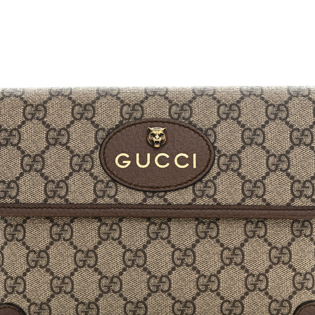 GG Supreme Monogram Neo Vintage Web Belt Bag Brown